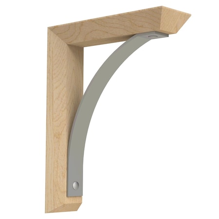 Designs Of Distinction Small Bauhaus Bracket with Brushed Aluminum Arch - White Oak 01600006WKBA1